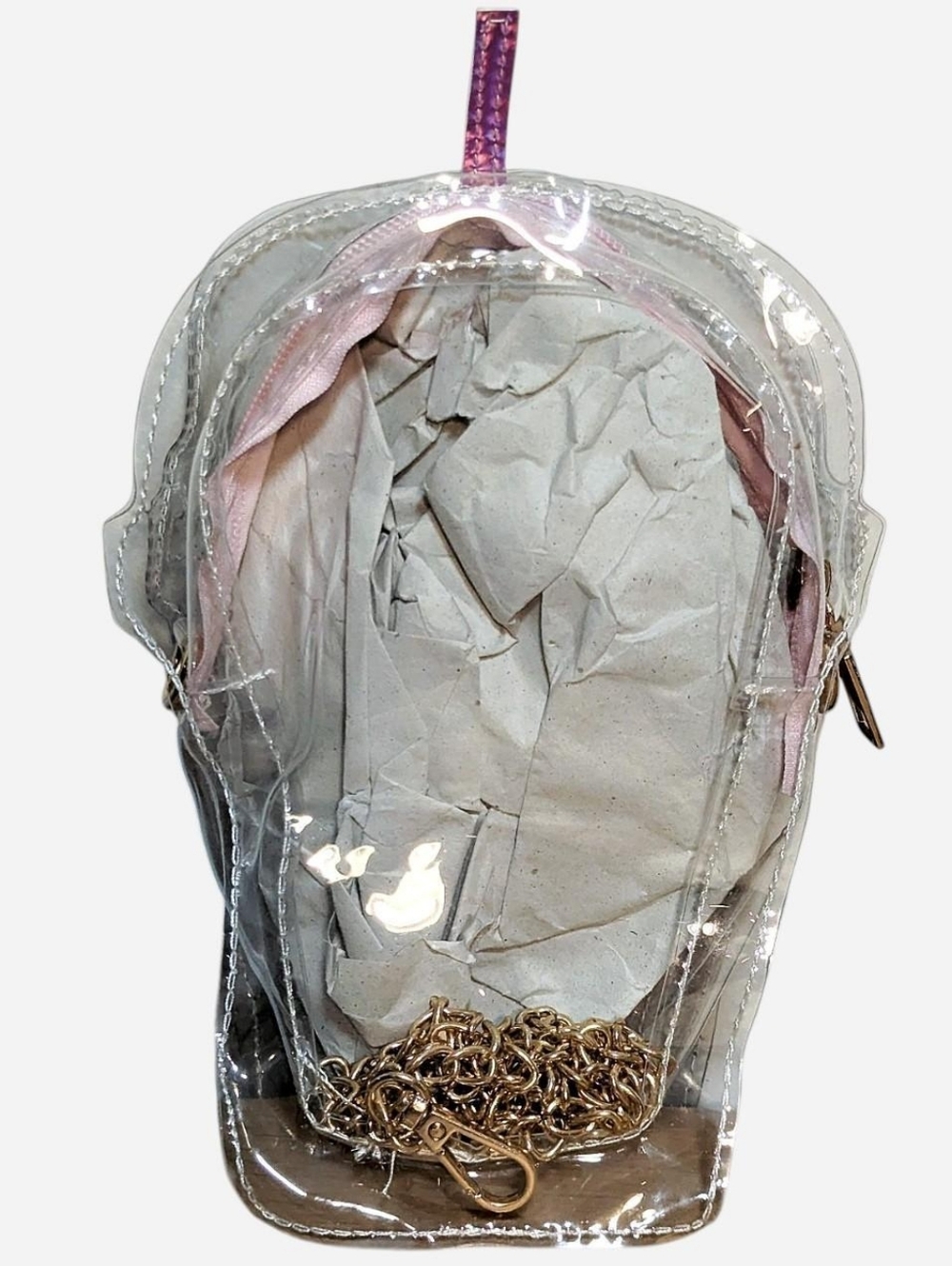 Pink Holographic Boba Bubble Tea Clear Crossbody Purse Iridescent Shoulder Bag - Picture 3 of 9